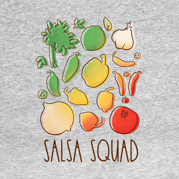 Salsa Squad for Spicy Food Lovers by aaronsartroom